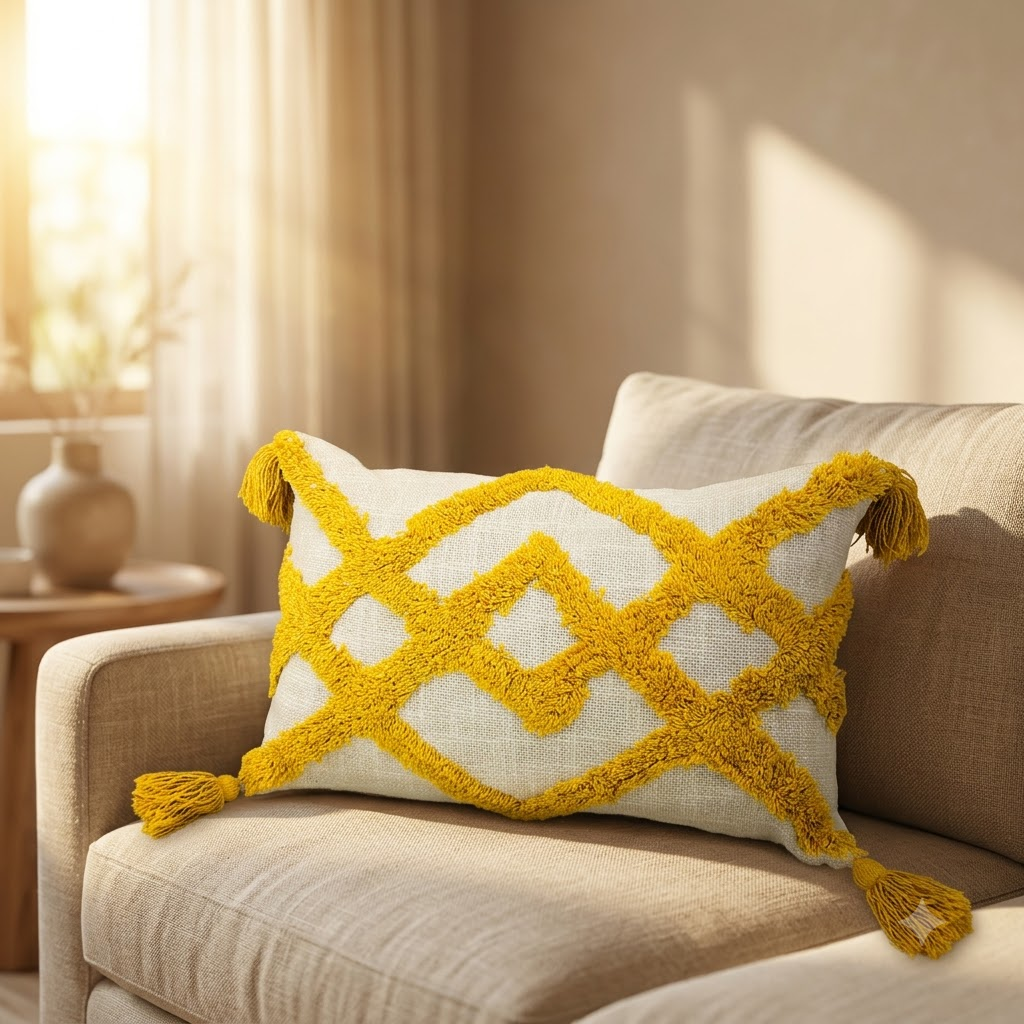 Yellow Tufted Small Lumber | 12"x20"