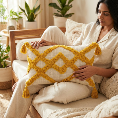 Yellow Tufted Small Lumber | 12"x20"